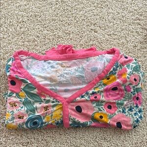 Pink Floral V-neck Pajama Top